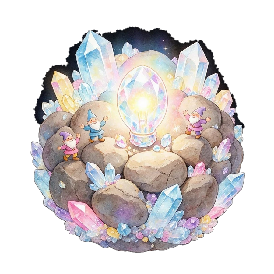 水晶簇星球，表面长满发光的水晶